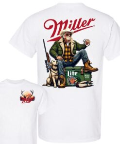 Hunter Trump With Miller Lite Beer Sweatshirt, Election 2024 Gift Miller Lite Shirt Hunting Season, Werstern Cowboy Hunter Trump Shirt, Unisex, Cotton