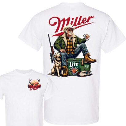 Hunter Trump With Miller Lite Beer Sweatshirt, Election 2024 Gift Miller Lite Shirt Hunting Season, Werstern Cowboy Hunter Trump Shirt, Unisex, Cotton