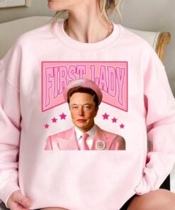 Funny First Lady Elon Funny Pink Stars Vintage Sweatshirt, Elon Pink Funny Hoodie, Funny Trump Shirt, Christmas Gifts, Gift For Her