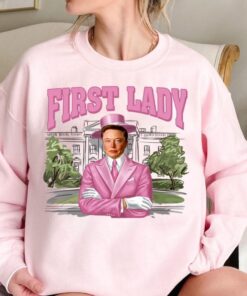 Funny First Lady Elon Funny Pink Stars Vintage Sweatshirt, Elon Pink Funny Hoodie, Funny Trump Shirt, Christmas Gifts, Gift For Her