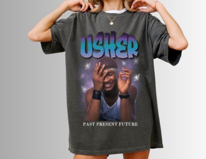 Usher 2024 tour shirt, Usher Past Present Future Tshirt Design, Usher Raymond, Usher Fans, Usher Concert Tee Shirt Merch