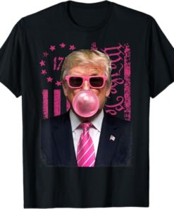 Funny Trump Bubble Gum Pink USA Flag T-Shirt