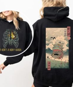 A Heart's A Heavy Burden 2 Sided Hoodie, Sweatshirt, T-shirt, Howls Moving Castle Tee