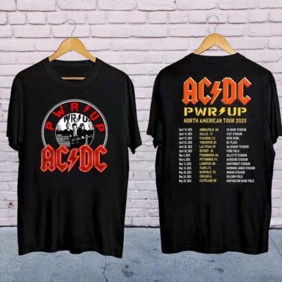 ACDC Pwr Up World Tour 2025 Shirt, Rock Band ACDC Tour 2025 Shirt, ACDC Band Fan Shirt, Acdc Merch, Acdc Band 90s Vinatge Shirt, Acdc Shirt