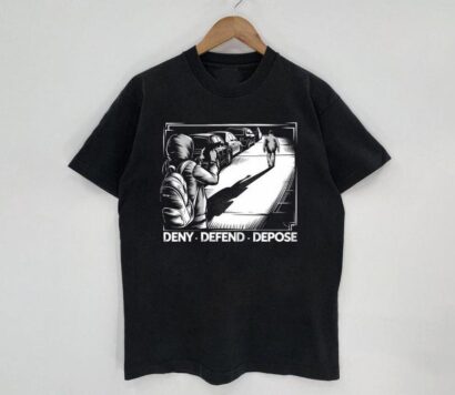 Black And White Deny Defend Depose T- Shirt, Sweatshirt, Pro guillotine socialist Sweatshirt capitalism kills,Activist