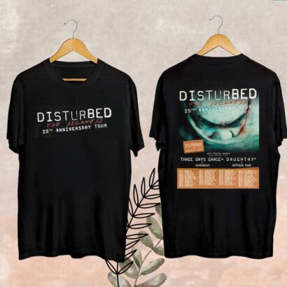 Disturbed The Sickness 25th Anniversary Tour Date 2025 Merch, The Sickness 25th Anniversary Tour Fan Shirt, Disturbed Tour 2025 Fan Gift