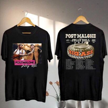 Post Malone vs Jelly Roll Tour 2025 Shirt, Post Malone Big Ass Stadium Tour Shirt, Post Malone Fan Gift, Post Malone Concert, Jelly Roll Tee