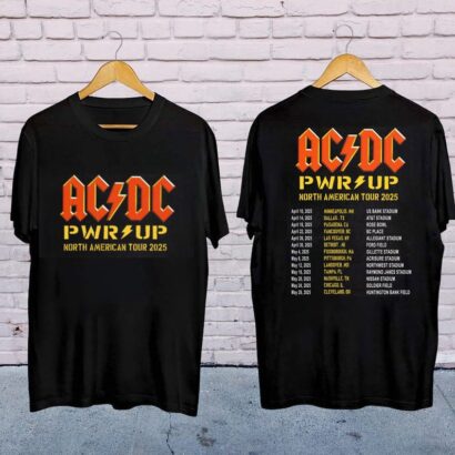 Rock Band ACDC Tour 2025 Shirt, ACDC Pwr Up World Tour 2025 Shirt, ACDC Band Fan Shirt, Acdc Merch, Acdc Band 90s Vinatge Shirt, Acdc Shirt