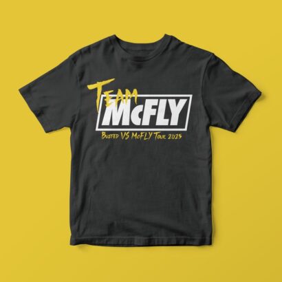 Team McFLY. Busted VS Mcfly Tour 2025 Unisex Softstyle T-Shirt - Music Concert Vintage Tee, Band Merchandise, Retro Style Top, Graphic