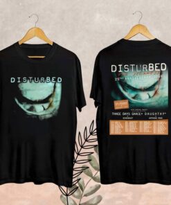 The Sickness 25th Anniversary Tour Fan Shirt, Disturbed Tour 2025 Fan Gift, Disturbed The Sickness 25th Anniversary Tour Date 2025 Merch