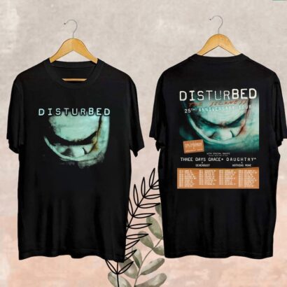 The Sickness 25th Anniversary Tour Fan Shirt, Disturbed Tour 2025 Fan Gift, Disturbed The Sickness 25th Anniversary Tour Date 2025 Merch