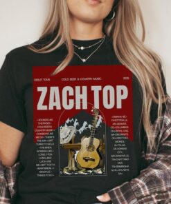 Zach Top, Cold Beer & Country Music Tour 2025 t-shirt, Comfy Cozy Tshirt, Unisex Shirt with Tour Dates, Country Music shirt