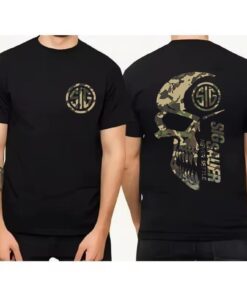 2025 Summer Men's Camo With Sig Sauer Never Settle T-shirt, Unisex Short Sleeve Casual 100% Cotton, Camo Shirt, Sig Sauer Lover Gift