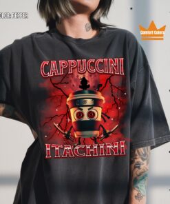 Cappuccini Itachini Shirt / Naruto Shirt / Bootleg Rap Tee / Italian Brainrot Shirt / Itachi Anime Shirt / Cappuccino Meme Shirt / Trending Tee