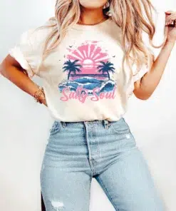 Summer Salty Soul Shirt / Trendy Summer Shirt / Beach T Shirt / Beach vibes Shirt / Aesthetic Summer Shirt / Trendy Summer Shirt