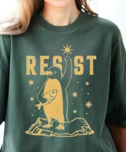 Penguins RESIST Shirt, Subtle FDT Shirt Resistance Protest, Penguins Against Tariffs Tee, Flippers Up Tee,RESIST TShirt