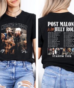 Post Malone Jelly Roll 2025 Tour Shirt, Big Ass Stadium Tour, Concert Tour Music Western 2025,Post Malone Rap Music Shirt, Posty 2025 Tour