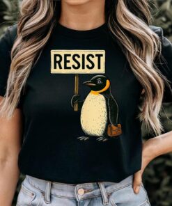 Vintage RESIST Penguin Shirt Tank Top Sweatshirt Hoodie, Flippers Up Shirt, Funny Tariffs Shirt, Resistance Protest Shirt, Heard Island Shirt