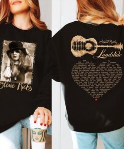 Stevie Nicks Landslide Guitar Song Heart Lyrics Shirt, Two-Sided Vintage Rock Tee, Fleetwood Mac Inspired Music Shirt, Retro 70s Classic Rock Apparel