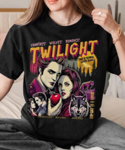 Retro Vintage Twilight Shirt, Twilight Fans Homage T-shirt, Gift For Book Lover Twilight Saga Comic Retro, Vampires Wolves Romance shirt