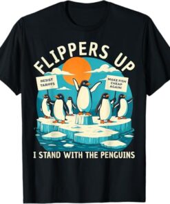 Funny Resist Penguins Protest Against Tariffs T-Shirt