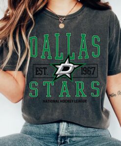 Dallas Star Vintage Style Embroidered T-shirt, Dallas T-shirt, Stars Stars Gift, Hockey Fan Shirt, Retro Dallas Ice Hockey