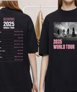 Black Pink World Tour 2025 T-Shirt, Jisoo Jennie Lisa Rose Blink Gift, Black Pink 2025 Concert Tee, Black Pink Shirt, Kpop Black Pink Merch