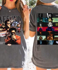 The Weeknd After Houses Tour Double-sided T-Shirt, Retro Style Streetwear Graphic Tee, The Weeknd Shirt Vintage Washed Look R&B Tee