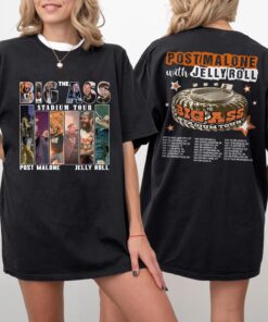 Post Malone Jelly Roll 2025 Tour Shirt, Big Ass Stadium Tour, Concert Tour Music Western 2025,Post Malone Rap Music Shirt, Posty 2025 Tour