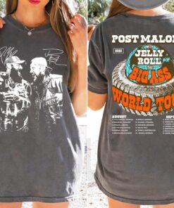 Post Malone x Jelly Roll 2025 Tour Shirt, Big Ass World Tour Merch,Retro 90s Music Graphic,Gift for Fans Men Women