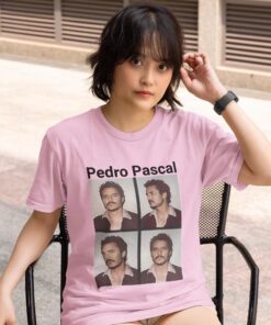 Pedro Pascal T-Shirt – Retro Photo Collage Tee for Fans – Funny Celebrity Shirt – Pedro Pascal Meme Gift – 90s Aesthetic Unisex Tee