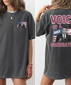 Charlie Kirk Voice of a Generation Unisex Heavy Cotton T-Shirt Crewneck Basic Graphic Loose Fit for Summer Casual Wear Classic Cuts Always On Point