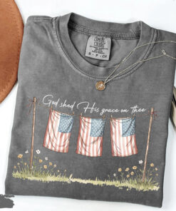 God Shed His Grace On Thee Shirt, Christian Shirt, 4th Of July Shirt, Religion and Freedom Shirt, Christian Patriotic Gift