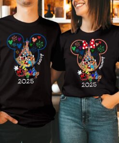 Personalised Disney Family Holiday Tour 2025 Family Trip Summer Vacation Tops Mickey Minnie Disneyland Matching Gift T Shirts