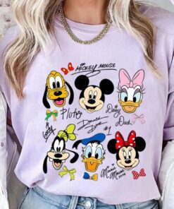 Coquette Bows Signatures Mickey and Friends Comfort Color Tshirt, Mickey and Co Disney shirt, Disney World , Disneyland , Magical Kingdom