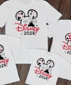 Disney 2025 White holiday tshirts vacation holiday Unisex holiday shirts