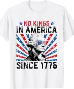 No Kings in America Since 1776 Distressed USA Flag Vintage T-Shirt