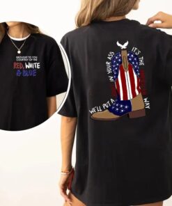 Toby Courtesy of the Red Shirt, Toby American Ride T-Shirt White and Blue Sweatshirt Hoodie