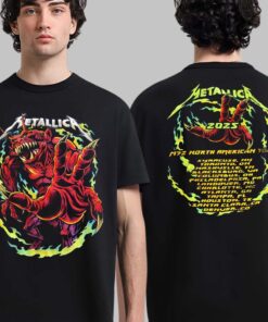Metallica M72 North American Tour 2025 Tour Shirt, Dates Red Demon Merch Two Sided Unisex T-Shirt