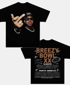 Chris Brown Middle Finger Breezy Bowl XX Tour 2 Side Shirt, Concert Retro 2025 Shirt, Chris Brown Tee, Music Tour Y2k T-Shirt