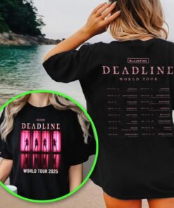 Black_Pink Deadline Tour 2-Side T-Shirt, Jennie Jisoo Rose Lisa Shirt, Black_Pink 2025 Deadline World Tour Merch