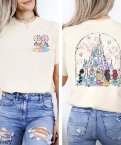 Disney Princess Castle Shirt, Disneyland Castle Best Friends Gift, Girls Trips Shirt, Watercolor Castle Tee