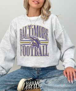 Vintage Baltimore Football Sweatshirt Gift for Baltimore Ravens Fans Football Crewneck Retro Ravens Football Sweatshirt for Ravens Fans