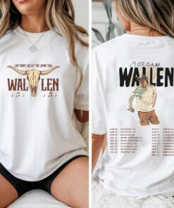 Morgan Wallen Western Double-Sided T-Shirt - Skull & "Last Night" Lyrics, Morgan Shirt, Retro Music Tour Shirt