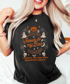 Jesus Is My Boo Shirt, Christian Halloween T-Shirt, He Is My Light Fright Night Tee, Funny Faith Fall Top, Halloween Christian Gift