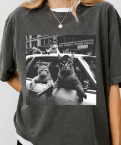 Funny Cat Gang Vintage Tshirt, Funny Cat Meme Shirt, Sarcastic Tee
