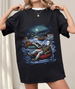 Vintage Freddy And Jason T-Shirt, Nightmare Movie Halloween Shirt, Funny Camp Crystal Lake Tee, Horror Characters Top