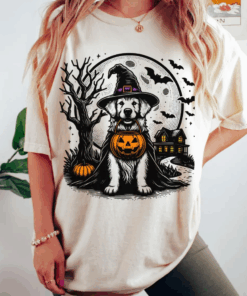 Halloween Golden Retriever T-Shirt, Halloween Dog Shirt for Spooky Season Dog, Lover Gift Cute, Mama Tee