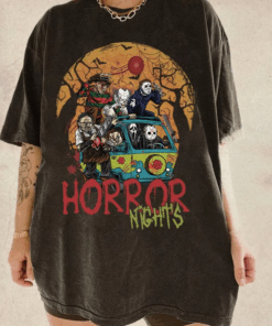 Vintage Horror Characters Halloween Shirt, Horror Movie, Halloween Horror Nights 2025, Halloween Friends Group Matching, Trick or Treat Tee