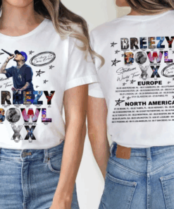 Chris Brown Breezy Bowl XX Tour 2 Sided Tee, Chris Brown Album T-Shirt, Chris Brown Fan Gift, CB Tour 2025 Shirt